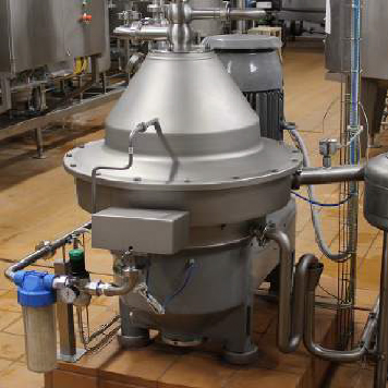 Pressure control at the output of skim milk from the separator.